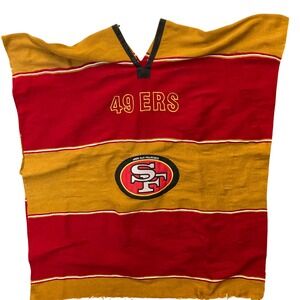 San Francisco 49ers NFL Football Jersey Poncho Blanket Adult One Size Red Gold